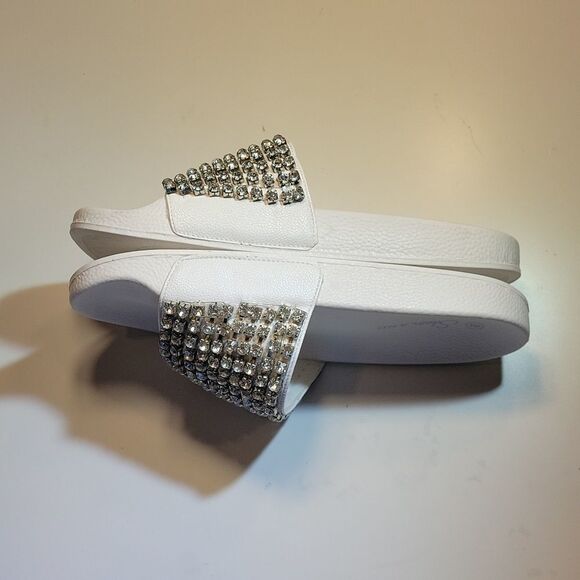 BRAND NEW SHOELAND CHEERFUL RHINESTONES EMBELLISHMENTS SLIDES SANDAL - Picture 11 of 15
